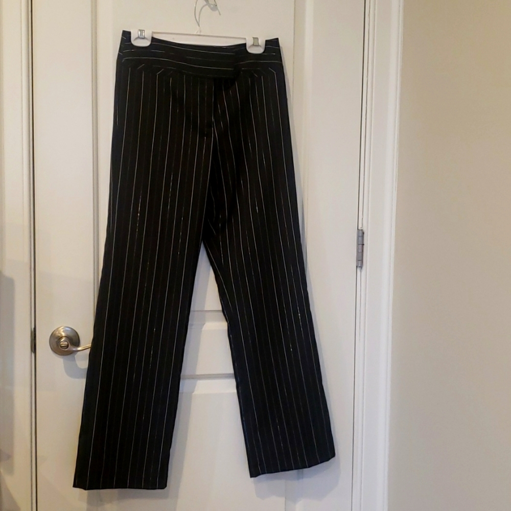Girl's Black and silver dress pants